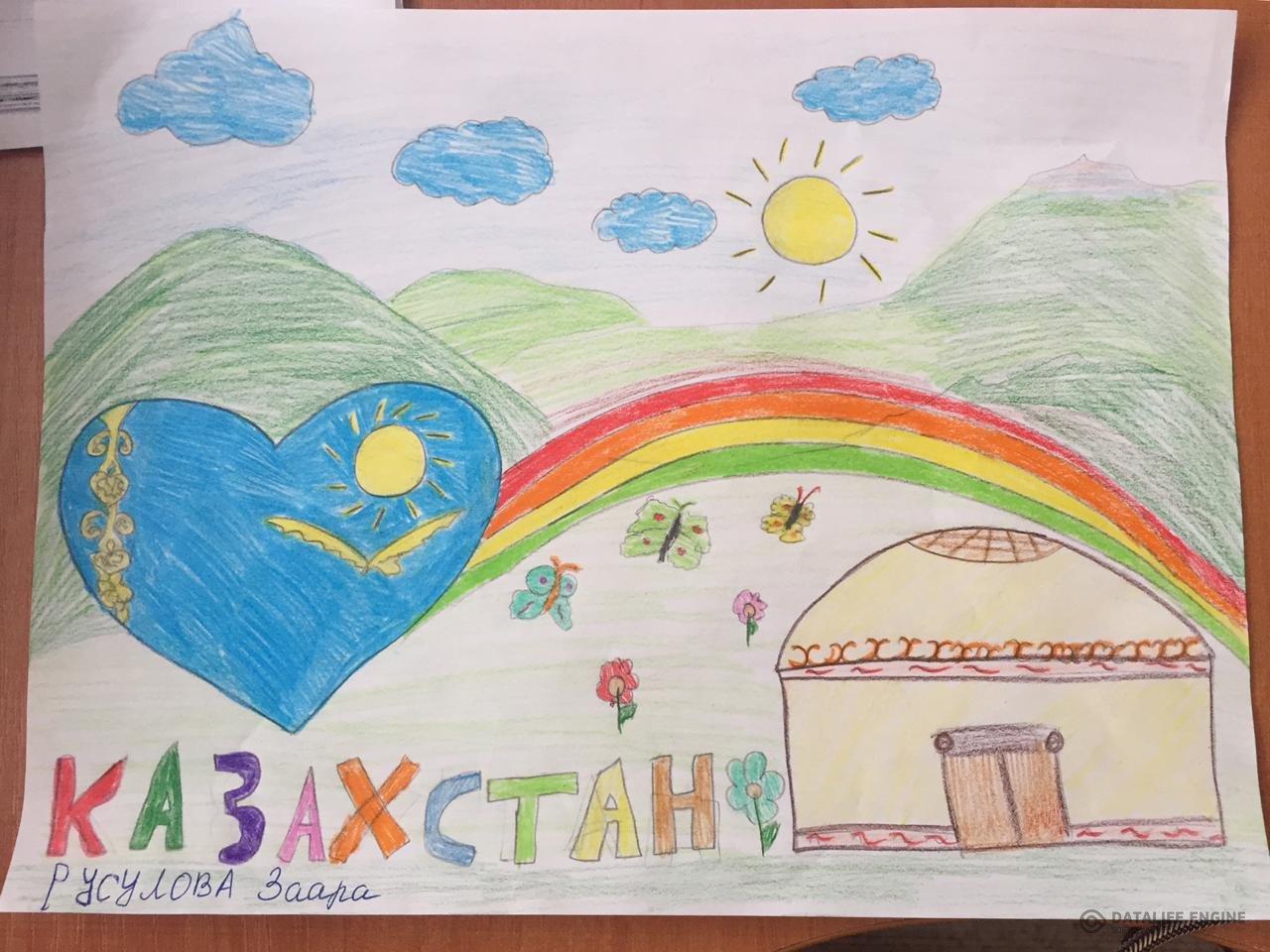 Бастауыш сынып оқушыларының "Тәуелсіздік күніне" орай салған жұмыстары.